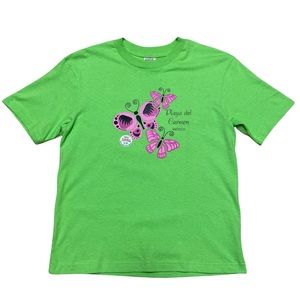 Playa Del Carmen Green Short Sleeve Tee Size Girl XL 14-16 NWT Stickers on Shirt